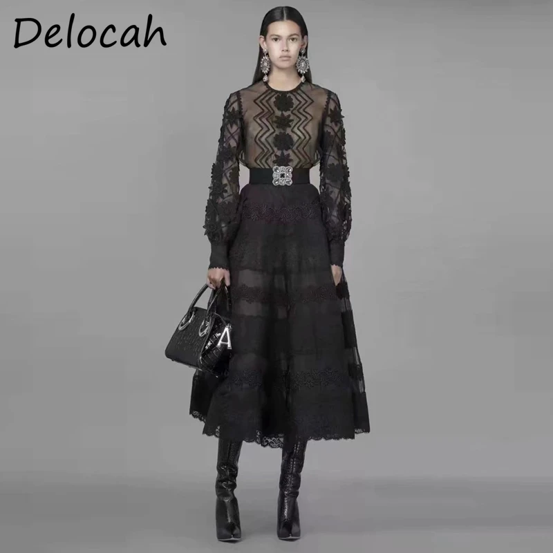 Delocah Women Summer Fashion Designer Party A-Line Dress Lantern Sleeve Lace Crystal Sashes Elegant Fit Bodycon Midi Dresses
Delocah Women Summer Fashion Designer Party A-Line Dress Lantern Sleeve Lace Crystal Sashes Elegant Fit Bodycon Midi Dresses