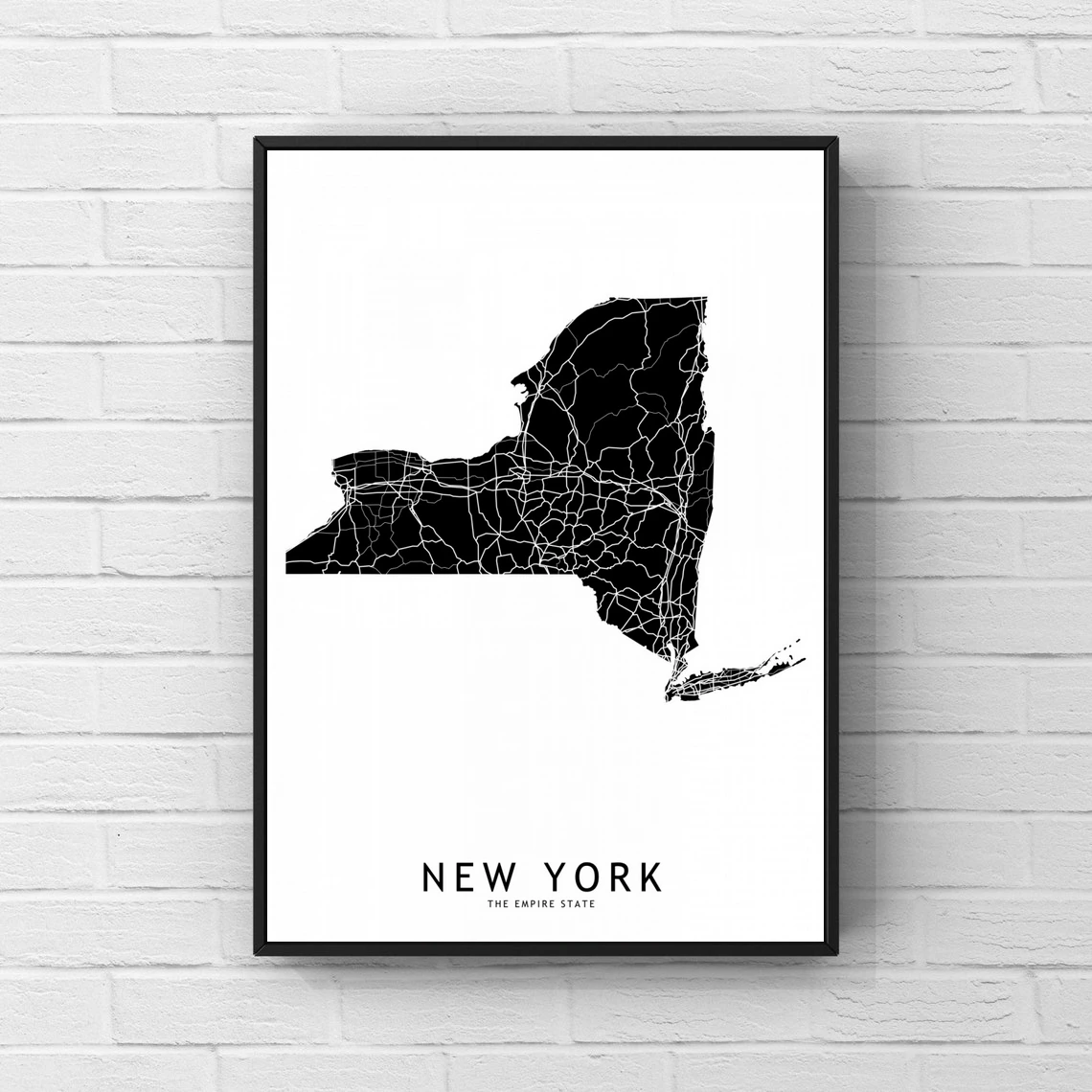 New York The Empire State Black And White Map Poster Canvas Print Family Decoration Painting (No Frame)
New York The Empire State Black And White Map Poster Canvas Print Family Decoration Painting (No Frame)