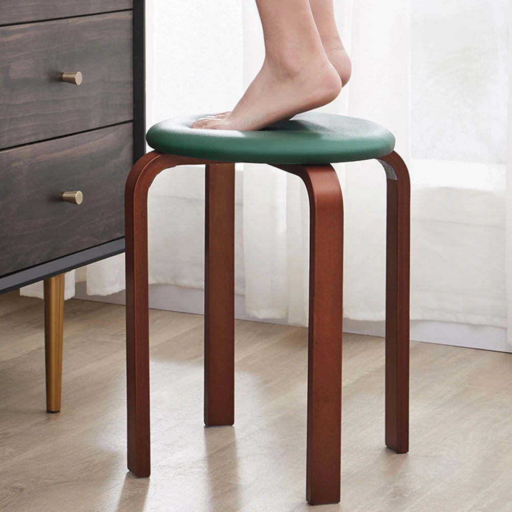 Wooden Stool Solid Wood KD Stool Stackable Leather Cushion Padded Round Stool Backless Chair for Home / Restaurant / Cafe / Bar
Wooden Stool Solid Wood KD Stool Stackable Leather Cushion Padded Round Stool Backless Chair for Home / Restaurant / Cafe / Bar