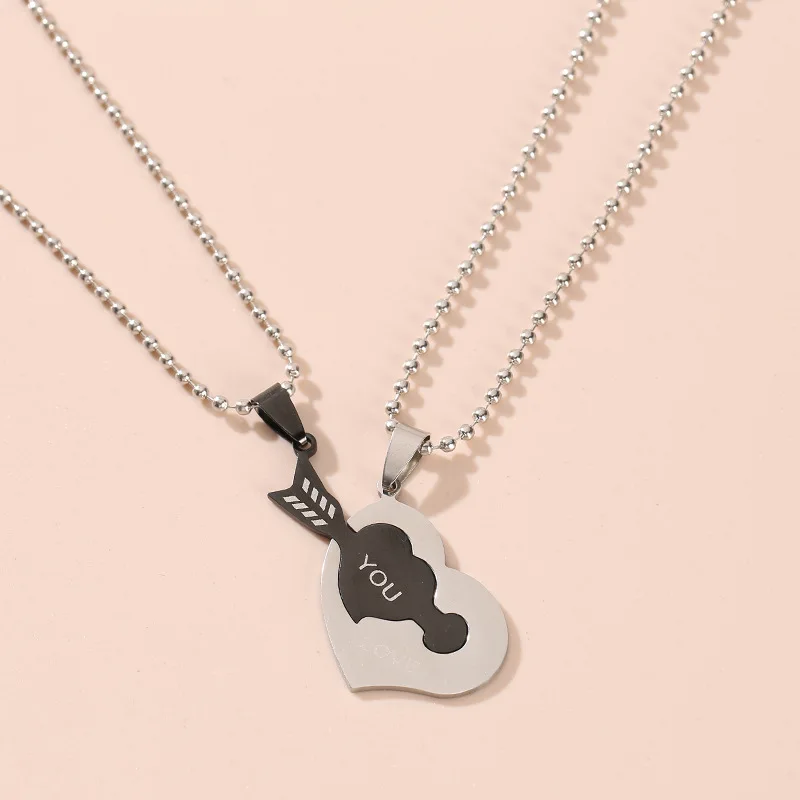 Titanium Steel Couple Necklace Heart-shaped Letter Black and White Cat Stitching Gift Stainless Steel Jewelry
Titanium Steel Couple Necklace Heart-shaped Letter Black and White Cat Stitching Gift Stainless Steel Jewelry