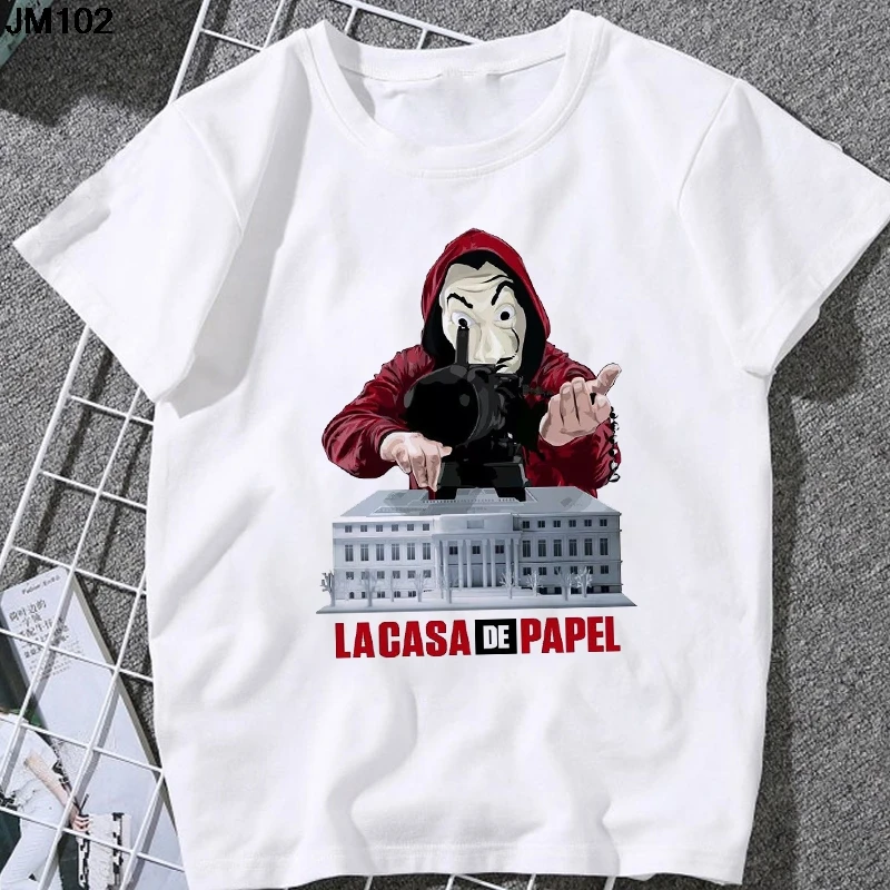 Футболка La Casa De Papel женская с принтом бумажный дом, смешная рубашка с коротким рукавом, топ с принтом ТВ-сериала, бумажный дом, на лето
Футболка La Casa De Papel женская с принтом бумажный дом, смешная рубашка с коротким рукавом, топ с принтом ТВ-сериала, бумажный дом, на лето