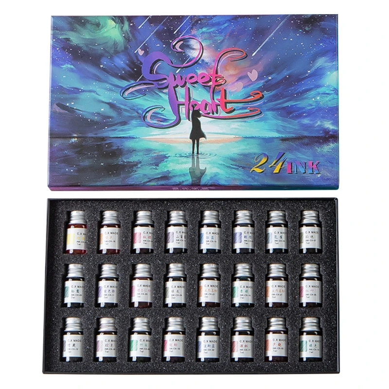 24 Colors 7ml Gold Powder Ink for Fountain Dip Pen Calligraphy Writing Painting Graffiti Stationery Office Supplies Exquisite
24 Colors 7ml Gold Powder Ink for Fountain Dip Pen Calligraphy Writing Painting Graffiti Stationery Office Supplies Exquisite