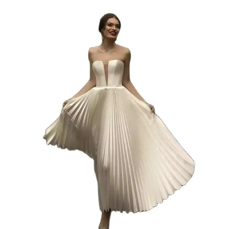 Tube Top Sleeveless Retro Short Skirt Wedding Dress Simple Classic White Bridal Evening Dress
Tube Top Sleeveless Retro Short Skirt Wedding Dress Simple Classic White Bridal Evening Dress