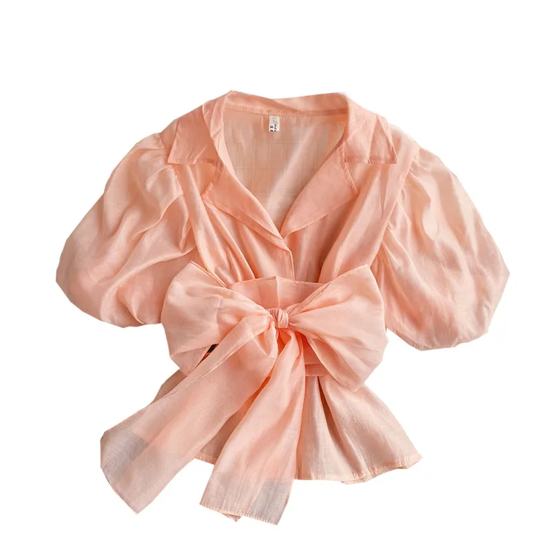 ALPHALMODA New Sweet Bow Knot Blouses Lantern Sleeve Turn-down Collar Women High Waist Bow Blouses Shirt
ALPHALMODA New Sweet Bow Knot Blouses Lantern Sleeve Turn-down Collar Women High Waist Bow Blouses Shirt