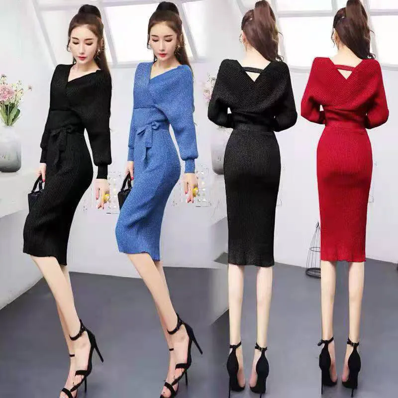 Fashion Sexy Dress Women V-Neck Frenulum High Slit Bodycon Autumn Dress Elegant Commute Streetwear Casual Clothes
Fashion Sexy Dress Women V-Neck Frenulum High Slit Bodycon Autumn Dress Elegant Commute Streetwear Casual Clothes