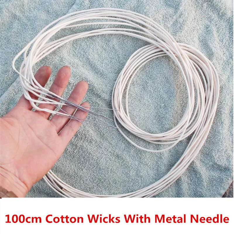 

100cm/pcs Cotton Wire Wicks With Long Metal Needle Fit For Zippo Zorro Kerosene Oil Petrol Lighters DIY Repair Upgrade Accessory