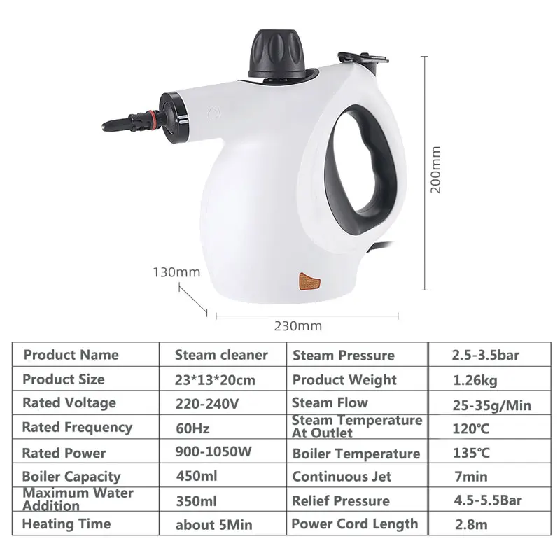 Household Steam Cleaner 900W Handheld Portable Multifunctional For Car Carpet Home Office Kitchen Sterilization Washer
Household Steam Cleaner 900W Handheld Portable Multifunctional For Car Carpet Home Office Kitchen Sterilization Washer