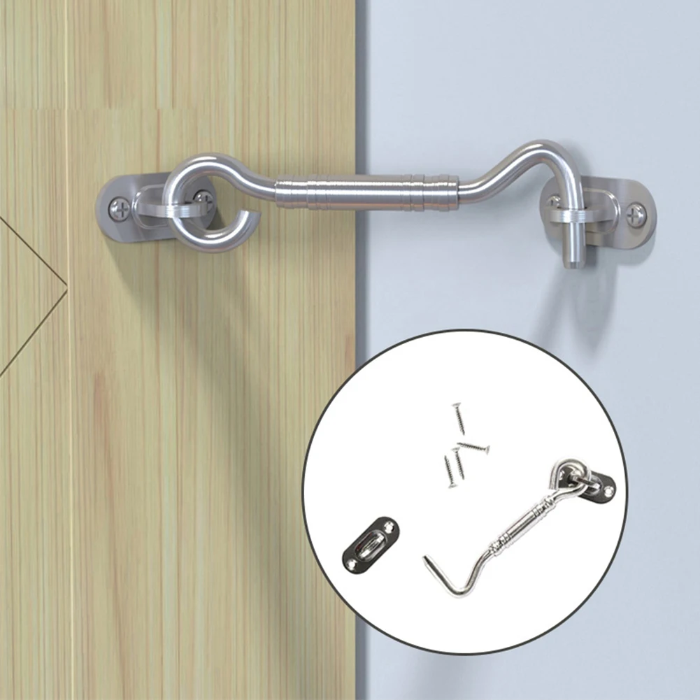 Practical Black Stainless Steel Hook Lock Sliding Door Universal Buckle Lock Barn Hook Door Lock Household Supplies
Practical Black Stainless Steel Hook Lock Sliding Door Universal Buckle Lock Barn Hook Door Lock Household Supplies