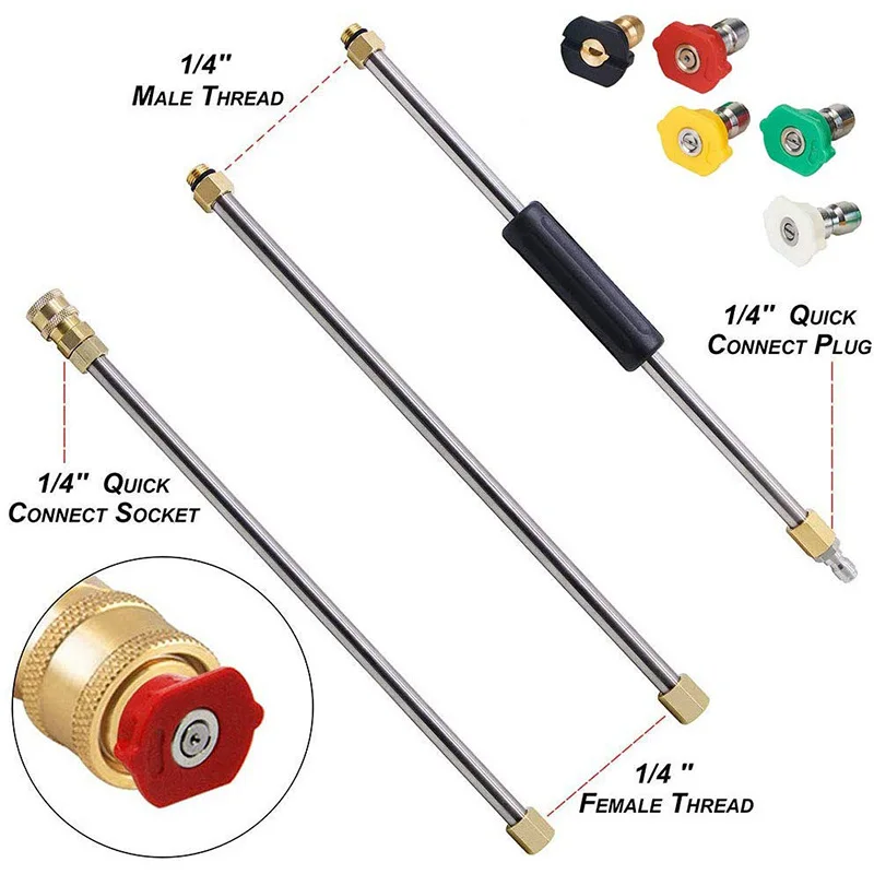 Gutter Cleaning Tool Pressure Washer - Extension Wands, Roof Cleaner Lance Nozzle - 4000 Psi 5 Tips, Window Washing Accessories,
Gutter Cleaning Tool Pressure Washer - Extension Wands, Roof Cleaner Lance Nozzle - 4000 Psi 5 Tips, Window Washing Accessories,
