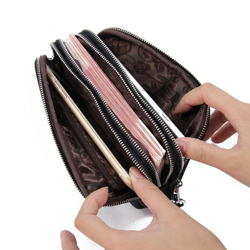 High Quality Women's Causual Clutch Wallet Real Leather Wrist Money Bags First Layer Cowhide Purse Wallets Capaciti Card Holder | Багаж и