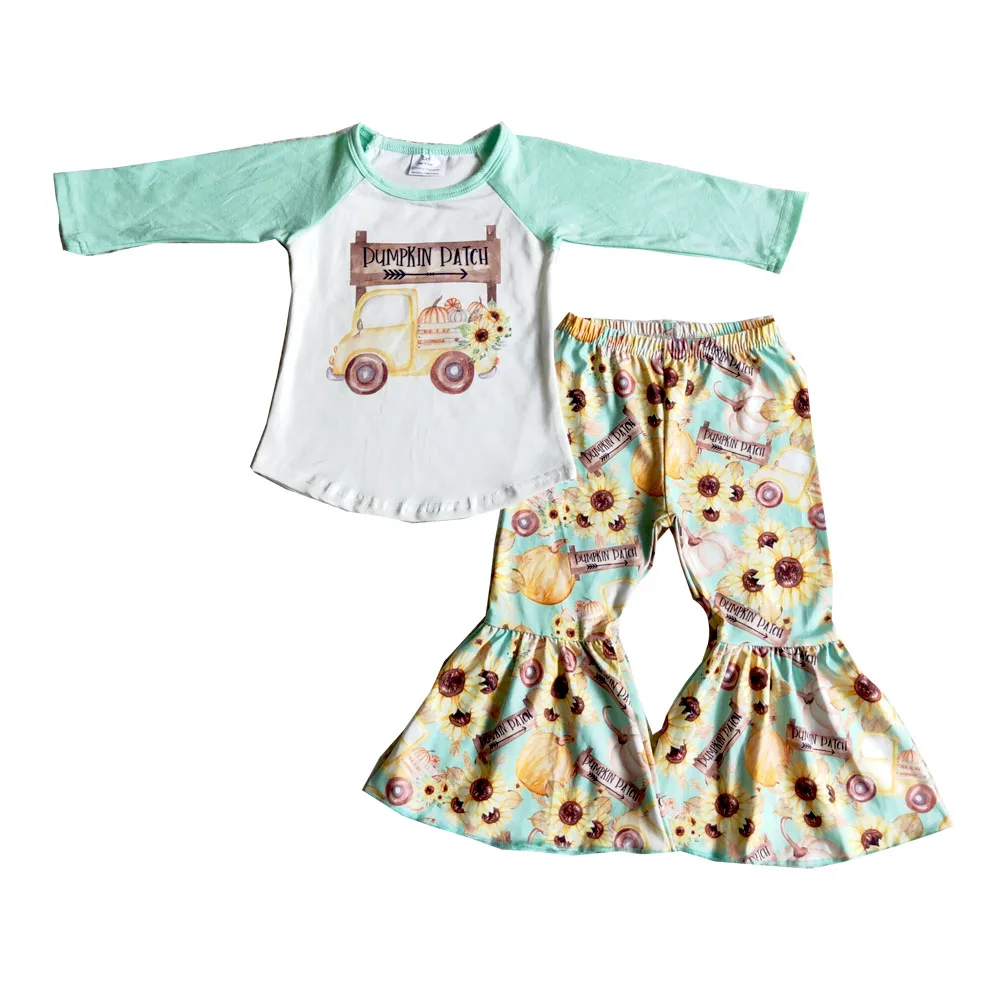 New Arrival Kids Long Sleeve Clothes Halloween Girl Raglan Shirt Sunflowers Flare Pants Toddlers Pumpkin Truck Outfit
New Arrival Kids Long Sleeve Clothes Halloween Girl Raglan Shirt Sunflowers Flare Pants Toddlers Pumpkin Truck Outfit