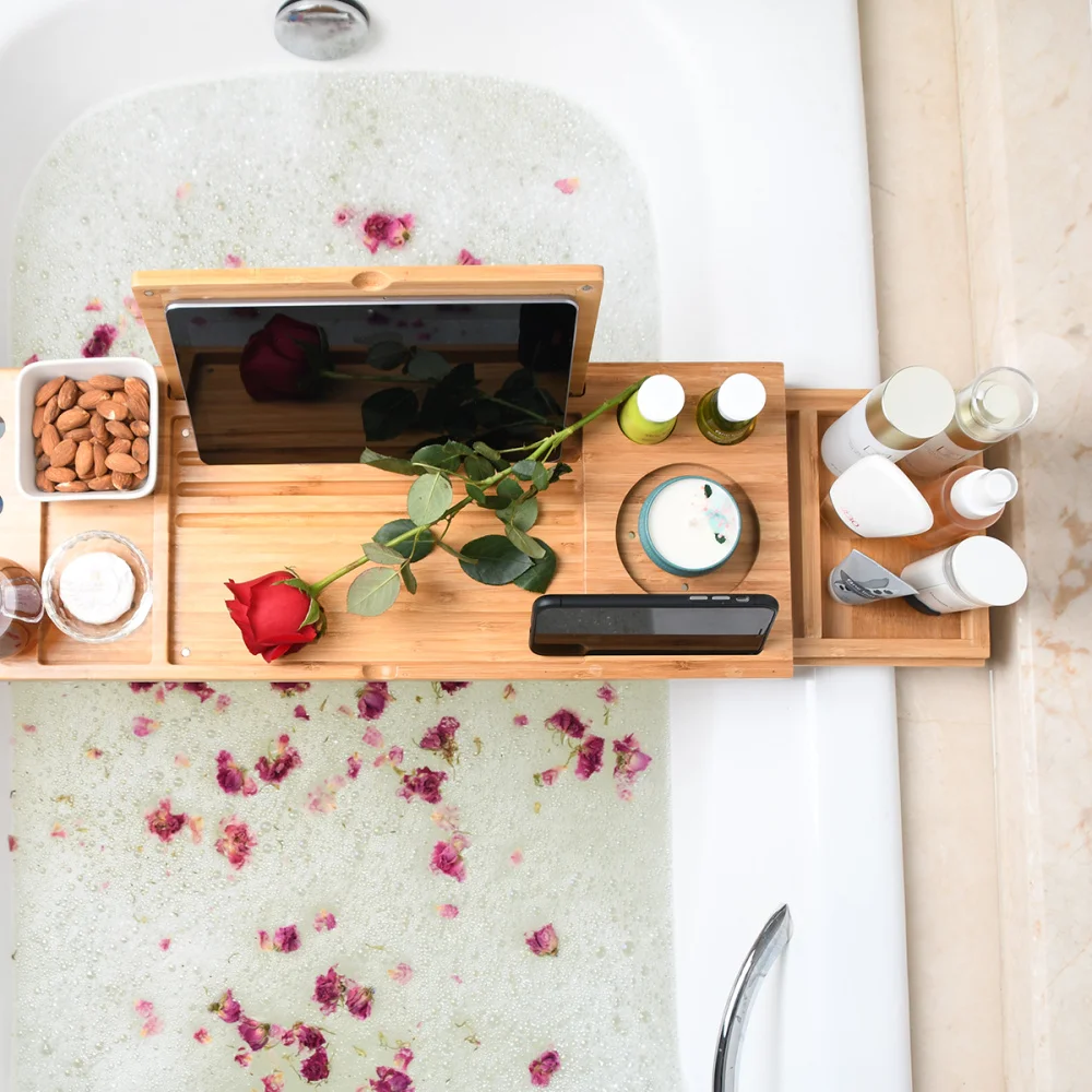 1PC Multifunctional Bathtub Serving Tray Bamboo Bath Bridge Telescopic Storage Rack Shelf with Mirror for Bathroom Home
1PC Multifunctional Bathtub Serving Tray Bamboo Bath Bridge Telescopic Storage Rack Shelf with Mirror for Bathroom Home