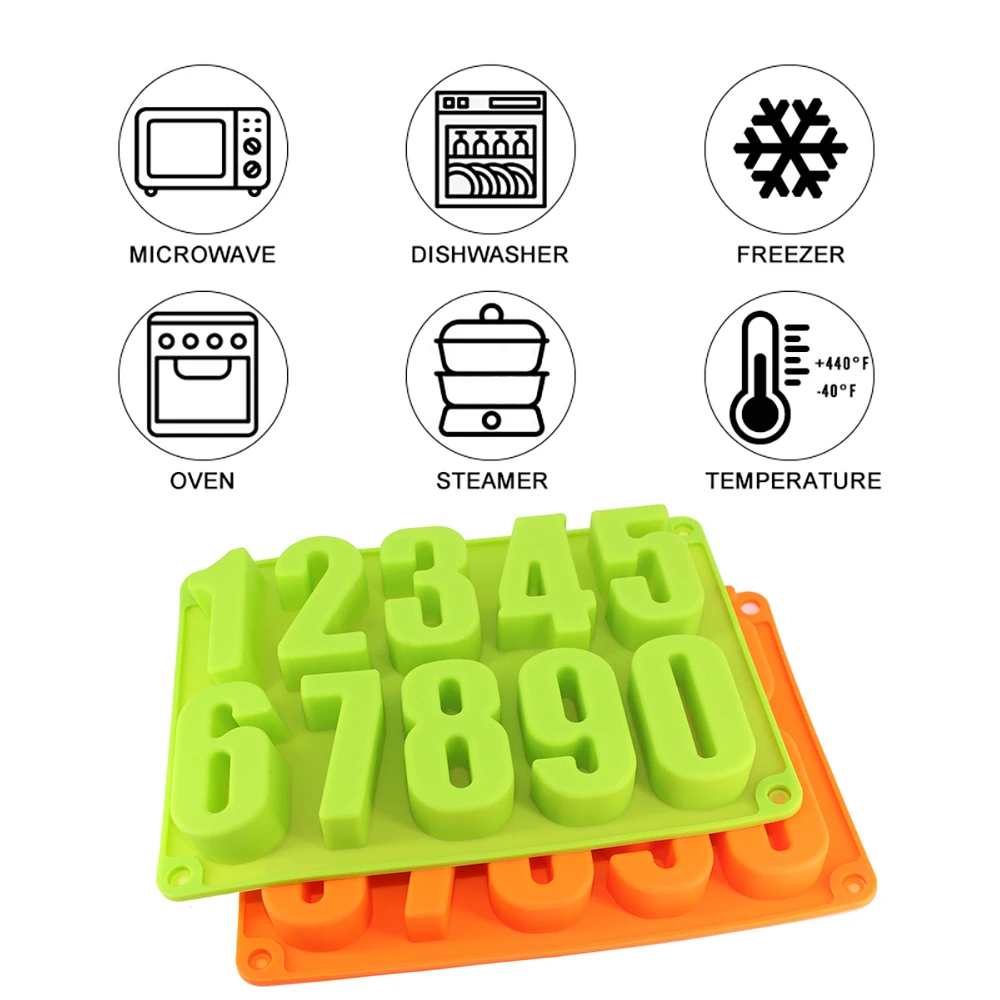 3D DIY Fondant Cake Molds 0-9 Numbers Shape Mold For Baking Silicone Chocolate Cupcake Pastry Molds Cake Decorating Tools
3D DIY Fondant Cake Molds 0-9 Numbers Shape Mold For Baking Silicone Chocolate Cupcake Pastry Molds Cake Decorating Tools