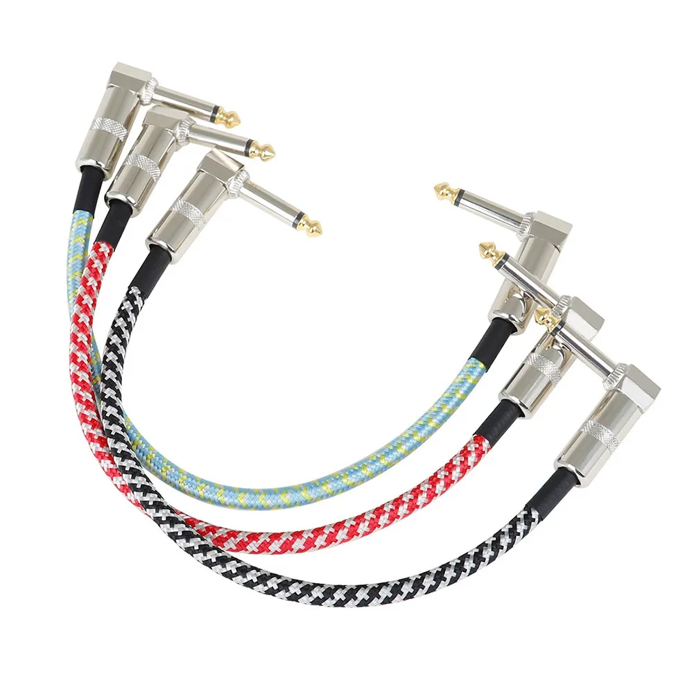 

3PCS/ 6PCS Guitar Patch Cables Right Angle 15/30CM 1/4 Stable Oxygen-Free Copper Wire Instrument Cables For Guitar Effect Pedals