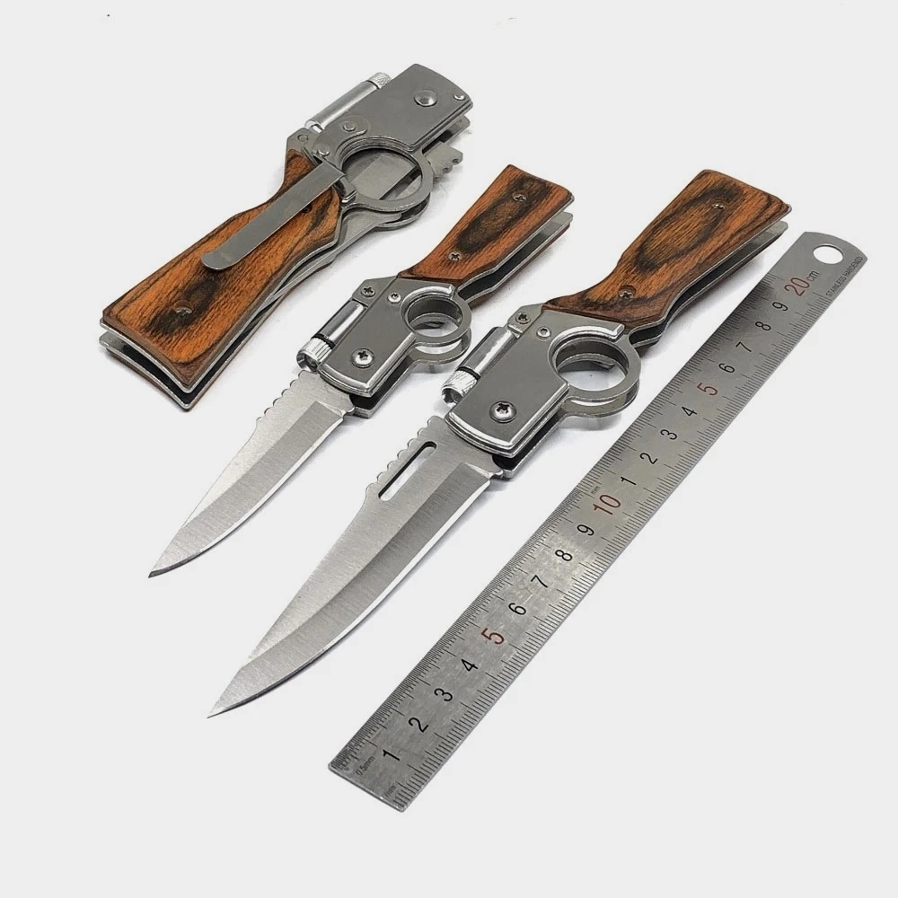 Tactical Folding Knife Outdoor Survival Pocket Knife Camping Hiking Hunting Knives with Led Light Wood Handle Self-defense Tools
Tactical Folding Knife Outdoor Survival Pocket Knife Camping Hiking Hunting Knives with Led Light Wood Handle Self-defense Tools