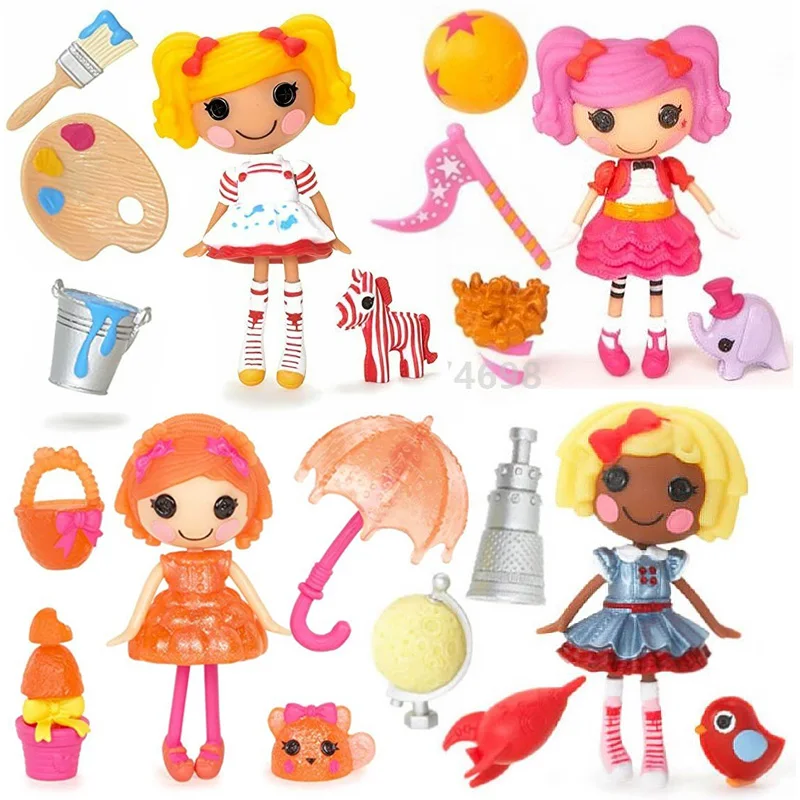 

New Mini Lalaloopsy 4PCS Doll Set With Pet & Accessorie Figure Toy Kids Toys Dolls for Girls Children Gifts