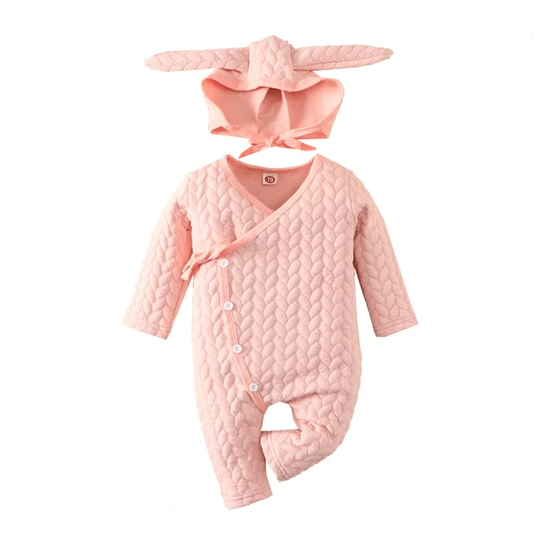 0-18M Newborn Baby Girl Long Sleeve Solid Pink Warm Romper Jumpsuit Bunny Ear Hat 2PCS Baby Clothes
0-18M Newborn Baby Girl Long Sleeve Solid Pink Warm Romper Jumpsuit Bunny Ear Hat 2PCS Baby Clothes