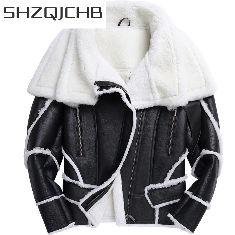 JCGB 2021 100% Natural Shearling Jacket Men Clothes Streetwear Real Fur Coat Man Moto Biker Slim Genuine Leather Jackets 735 
JCGB 2021 100% Natural Shearling Jacket Men Clothes Streetwear Real Fur Coat Man Moto Biker Slim Genuine Leather Jackets 735