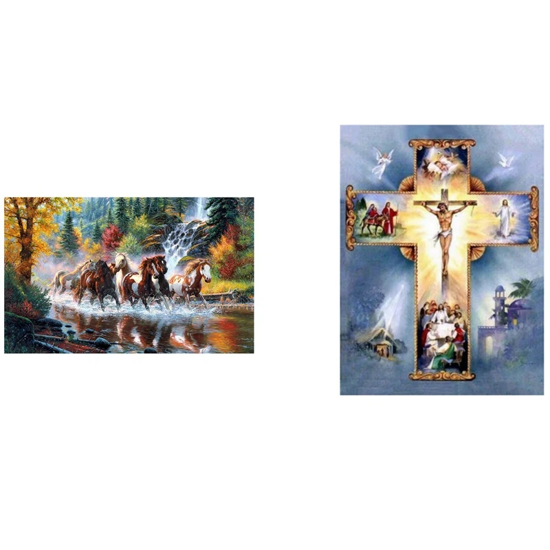 2Set 5D DIY Diamond Painting Cross Stitch Crafts Home Decor, Horses & Religious
2Set 5D DIY Diamond Painting Cross Stitch Crafts Home Decor, Horses & Religious