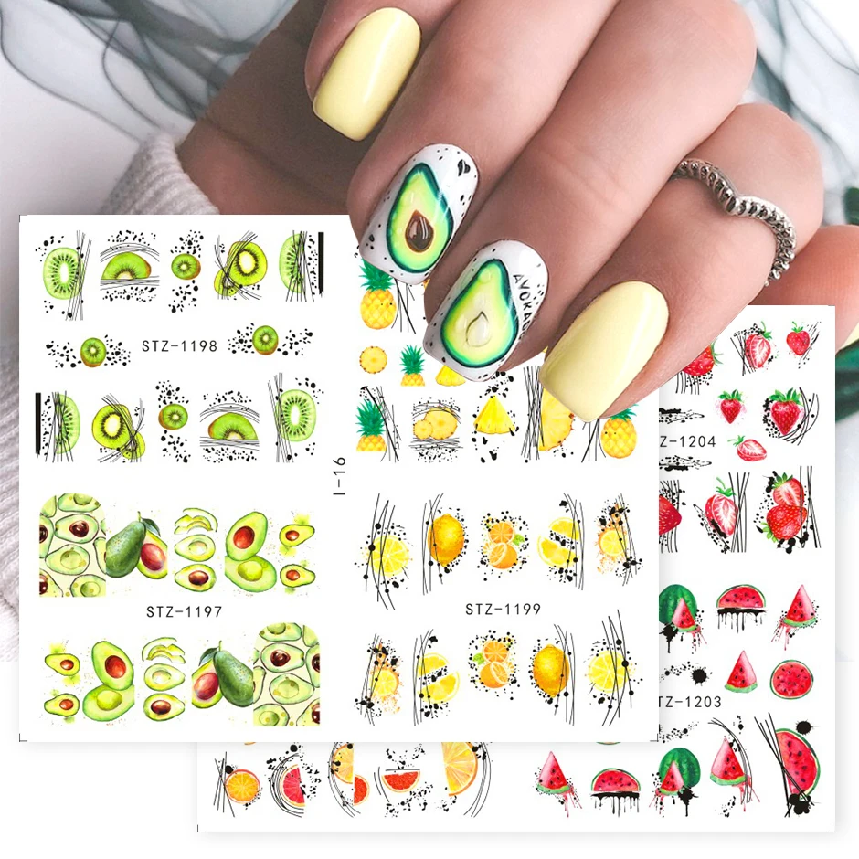 4pcs Avocado Nail Art Stickers Geometric Fruit Decals Summer Kiwi Strawberry Lemons Tattoo Nails Accessories Watermark LEI15-I17
4pcs Avocado Nail Art Stickers Geometric Fruit Decals Summer Kiwi Strawberry Lemons Tattoo Nails Accessories Watermark LEI15-I17