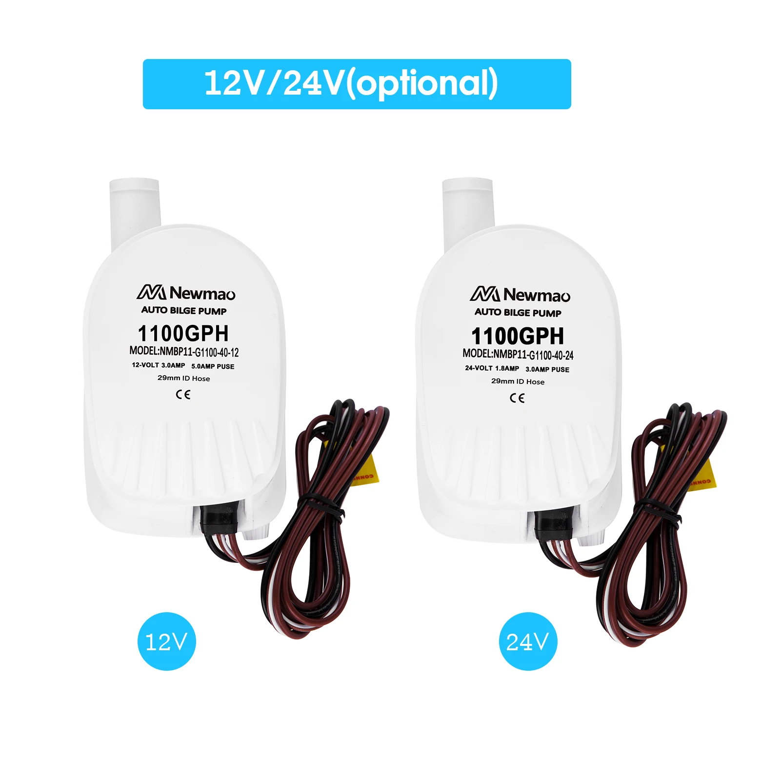 12V/24V DC Submersible Water Pump 1100 GPH Automatic Bilge Pump RV Boat Marine Pump with 1-1/8In Outlet for Removing Bilge Water
12V/24V DC Submersible Water Pump 1100 GPH Automatic Bilge Pump RV Boat Marine Pump with 1-1/8In Outlet for Removing Bilge Water