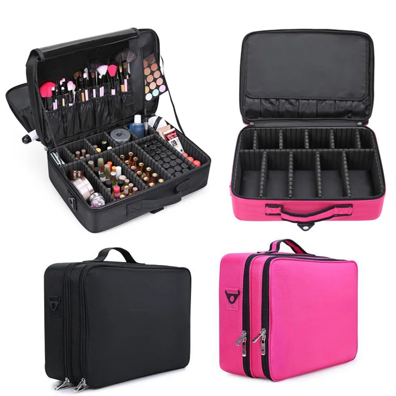 Professional Large Capacity Cosmetic Bag Makeup Organizer Women Travel Makeup Case Multilayer Clapboard Cosmetic Bag Case Tool
Professional Large Capacity Cosmetic Bag Makeup Organizer Women Travel Makeup Case Multilayer Clapboard Cosmetic Bag Case Tool