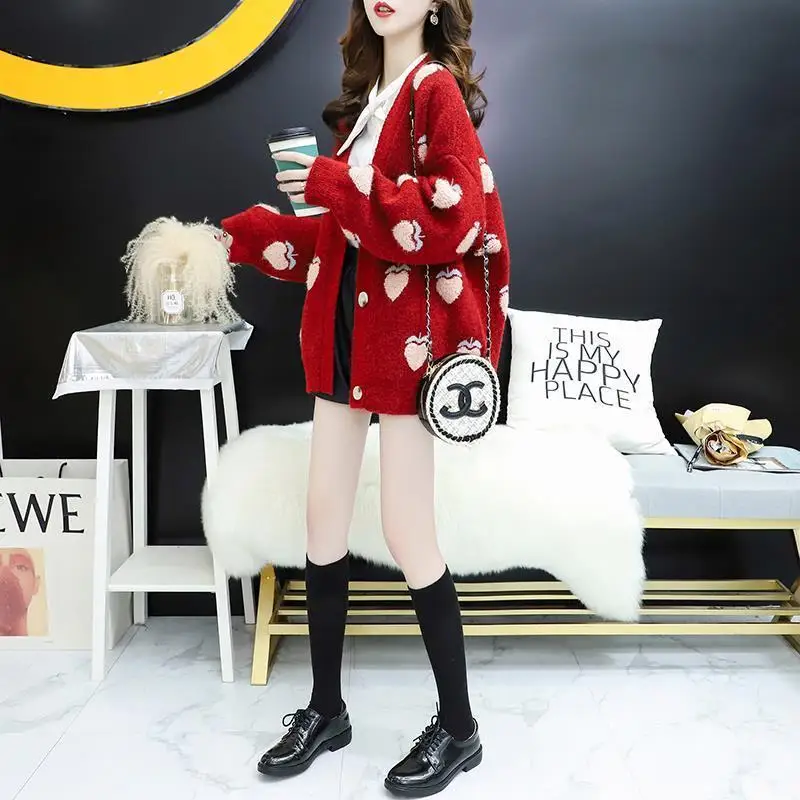 Women 2020 Autumn Winter Casual Loose Knit Cardigans Female Fashion Elegant V-Neck Sweater Coat Ladies Thick Long Outwear S27 
Women 2020 Autumn Winter Casual Loose Knit Cardigans Female Fashion Elegant V-Neck Sweater Coat Ladies Thick Long Outwear S27