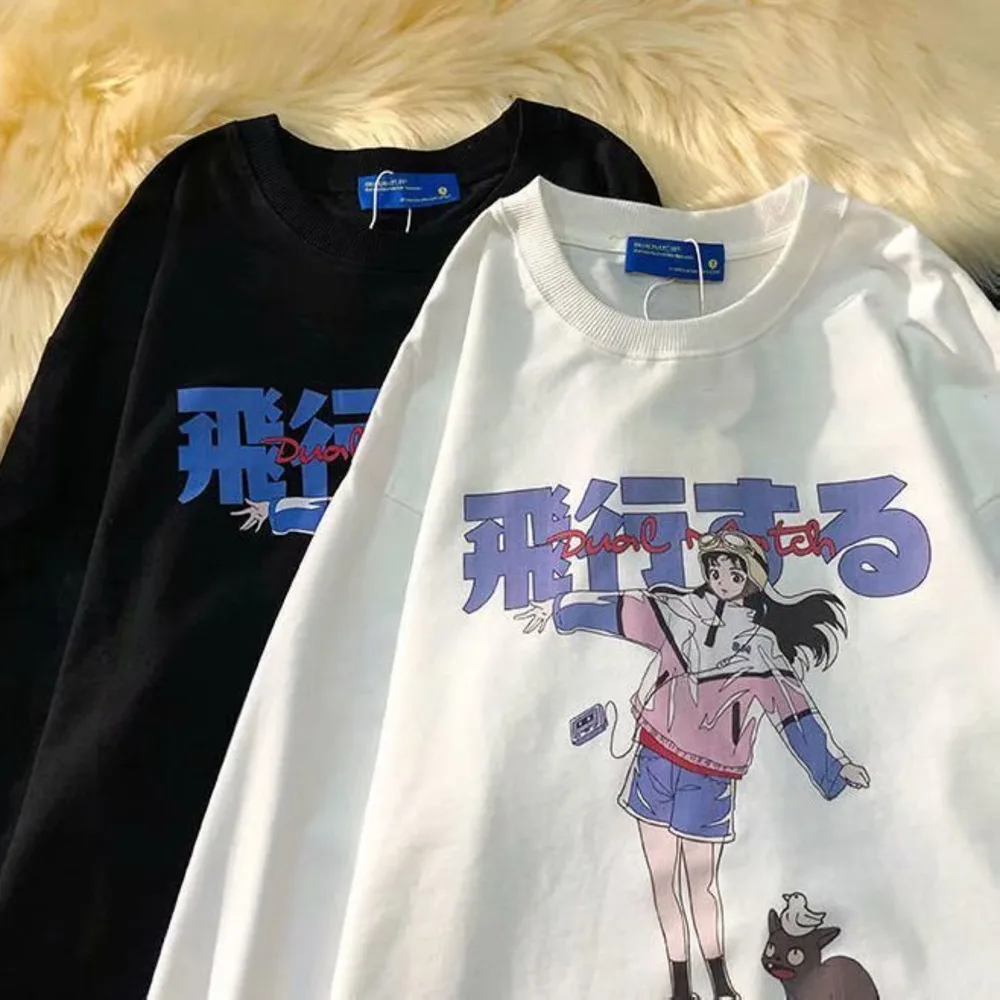Feynzo Vintage Anime Pilot Girl Short-sleeved T-shirt Female Student Summer Couple Loose Harajuku Style TopLong Sleeve T-shirt
Feynzo Vintage Anime Pilot Girl Short-sleeved T-shirt Female Student Summer Couple Loose Harajuku Style TopLong Sleeve T-shirt