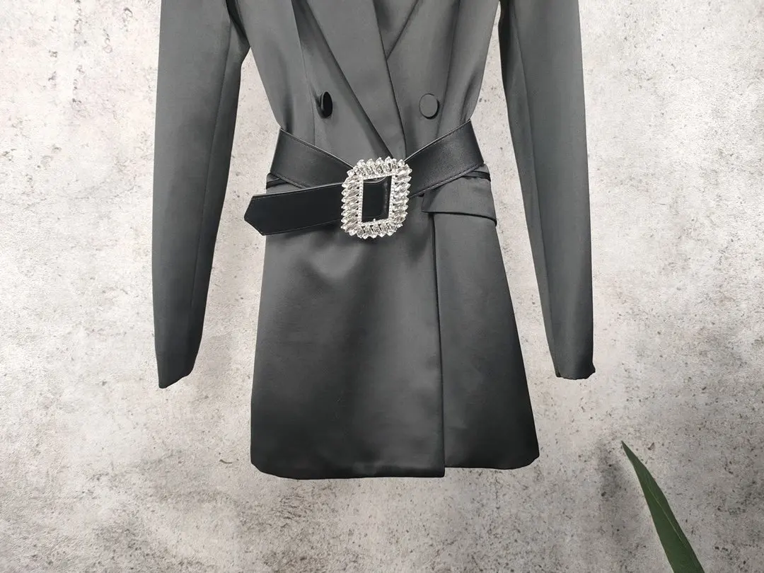 ladies 2021 new fashion long sleeve suit collar diamond waist dress 1030
ladies 2021 new fashion long sleeve suit collar diamond waist dress 1030
