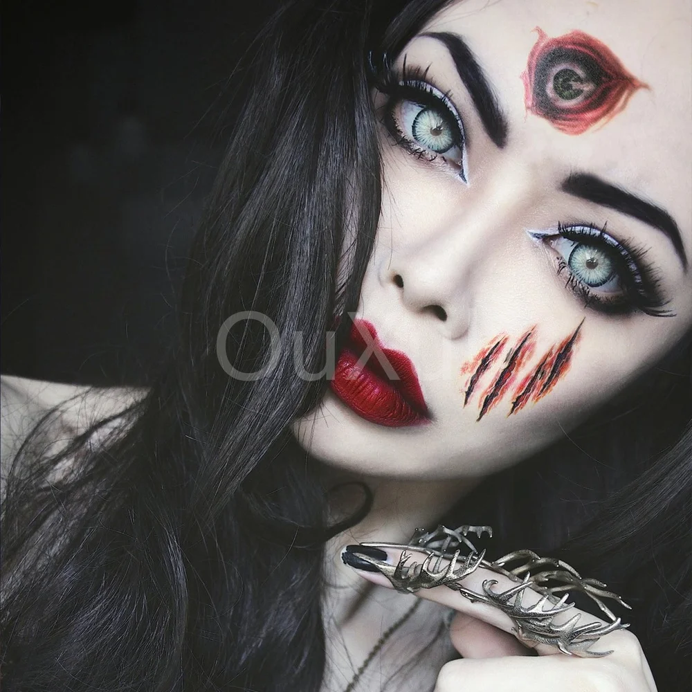 Новые Временные татуировки на Хэллоуин наклейки лицо раны шрамы вечерние