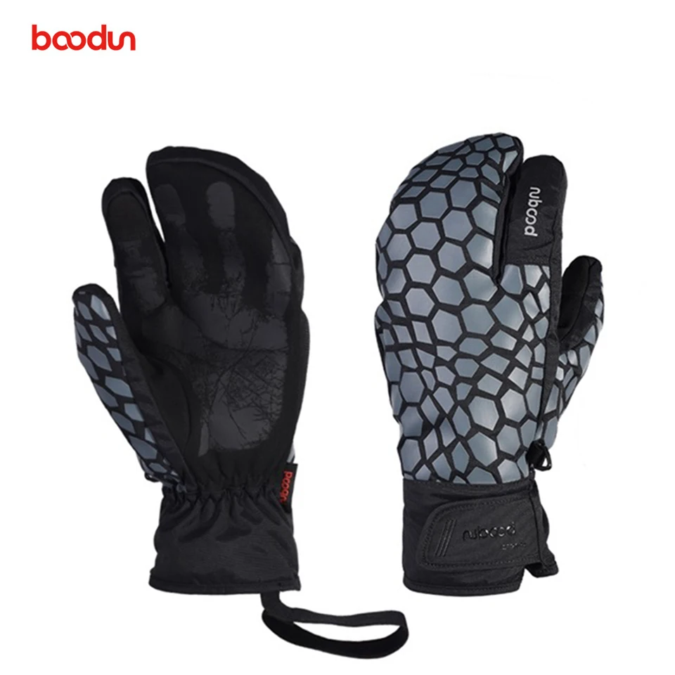 Фото Водонепроницаемые лыжные перчатки Boodun с 3 пальцами ветрозащитные для снегохода