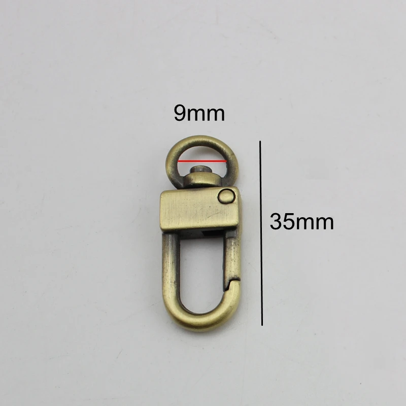50pcs 6 colors Brush antique brass snap hook 9mm(3/8 inch inside) small metal zinc hardware for bags evening bags adjusted hook
50pcs 6 colors Brush antique brass snap hook 9mm(3/8 inch inside) small metal zinc hardware for bags evening bags adjusted hook