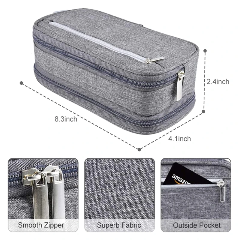 Three Layers High-capacity Pencil-box Pen Storage Bag Stationery Office Supplies