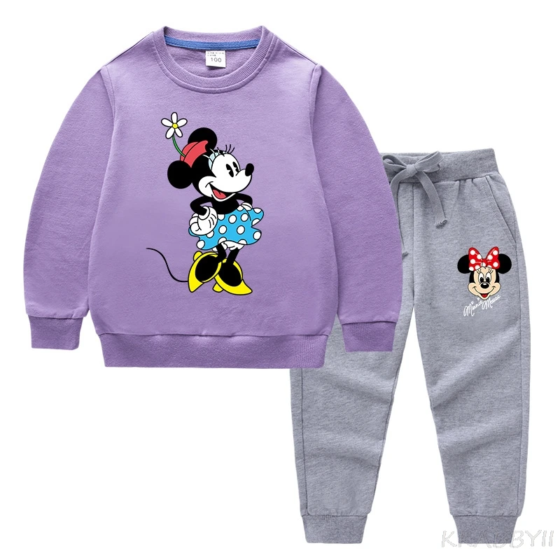 Детская одежда Disney Minnie детские свитеры и брюки комплект из 2 предметов с длинным