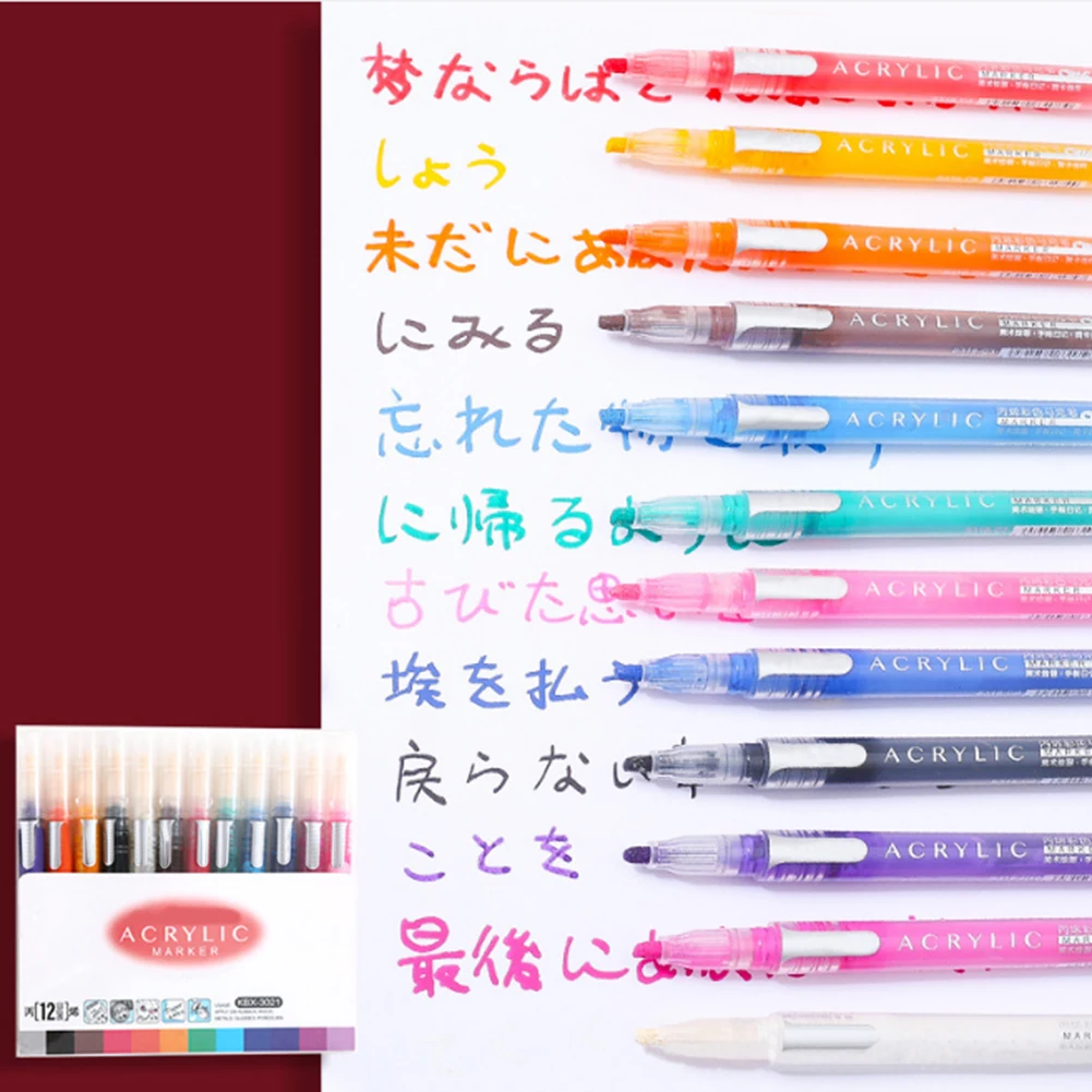 12pcs/set Stationery Glass Drawing Kids Adults Acrylic Paint DIY For Ceramic Rock Scrapbook Art Marker Pens Student 2mm Tip Mug
12pcs/set Stationery Glass Drawing Kids Adults Acrylic Paint DIY For Ceramic Rock Scrapbook Art Marker Pens Student 2mm Tip Mug