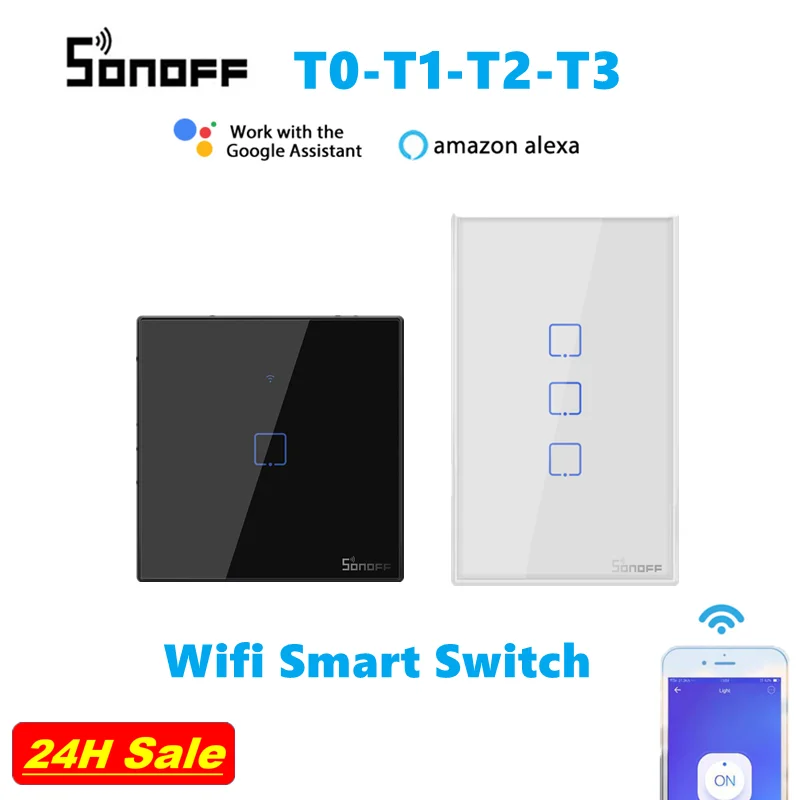 

2021 SONOFF TX Series T0 T1 T2 T3 EU US UK WiFi DIY Wall Switch Smart Home Remote Control Via EWelink APP Wtih Google Home Alexa