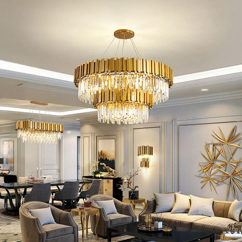 Modern minimalist luxury crystal LED ceiling lamp golden round living room crystal lamp bedroom hotel crystal ceiling lamp
Modern minimalist luxury crystal LED ceiling lamp golden round living room crystal lamp bedroom hotel crystal ceiling lamp