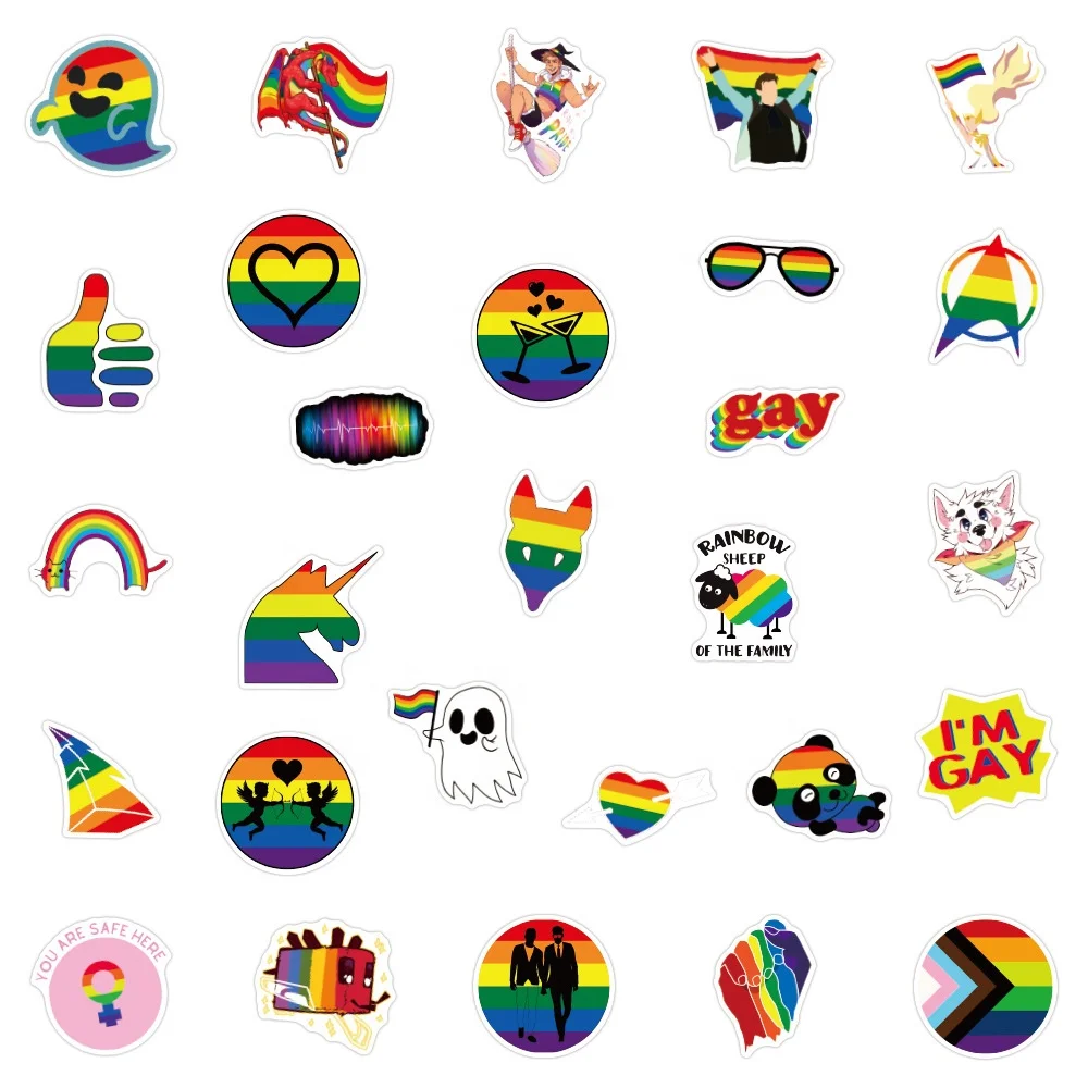 50Pcs Hot Popular Fashion Rainbow Pride Day Decor Sticker For Girl Boy Skateboard Luggage Laptop Paper Stickers
50Pcs Hot Popular Fashion Rainbow Pride Day Decor Sticker For Girl Boy Skateboard Luggage Laptop Paper Stickers