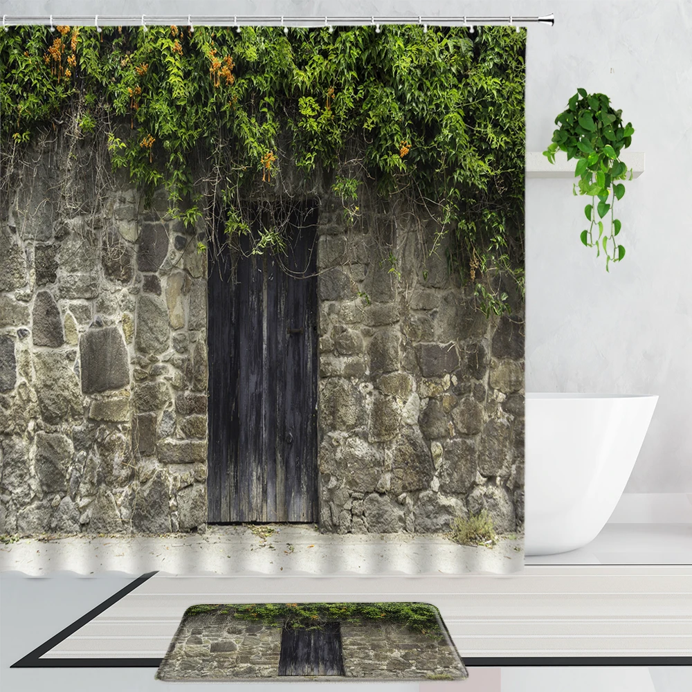 3D Retro Wooden Door Shower Curtains Nostalgic Country Stone Wall Alley Scenery Bathroom Accessories Non-Slip Carpet Mat Curtain 
3D Retro Wooden Door Shower Curtains Nostalgic Country Stone Wall Alley Scenery Bathroom Accessories Non-Slip Carpet Mat Curtain