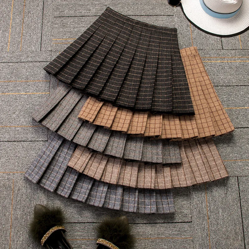 Winter Wool Women Pleated Skirts High Waist Plaid Mini Skirts Harajuku Japan Student Girls Dance Uniform Sailor Skirt
Winter Wool Women Pleated Skirts High Waist Plaid Mini Skirts Harajuku Japan Student Girls Dance Uniform Sailor Skirt