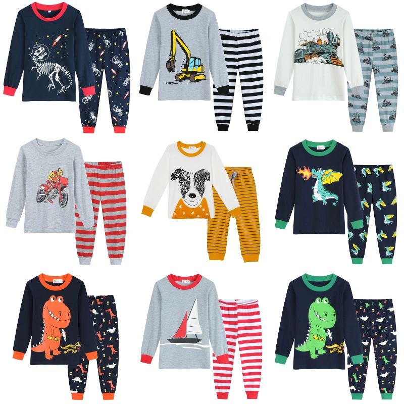 Kids Boys Cartoon Dinosaur Autumn Pajamas Sets Cartoon Animals Sleepwear Clothes for Children Boy 
Kids Boys Cartoon Dinosaur Autumn Pajamas Sets Cartoon Animals Sleepwear Clothes for Children Boy