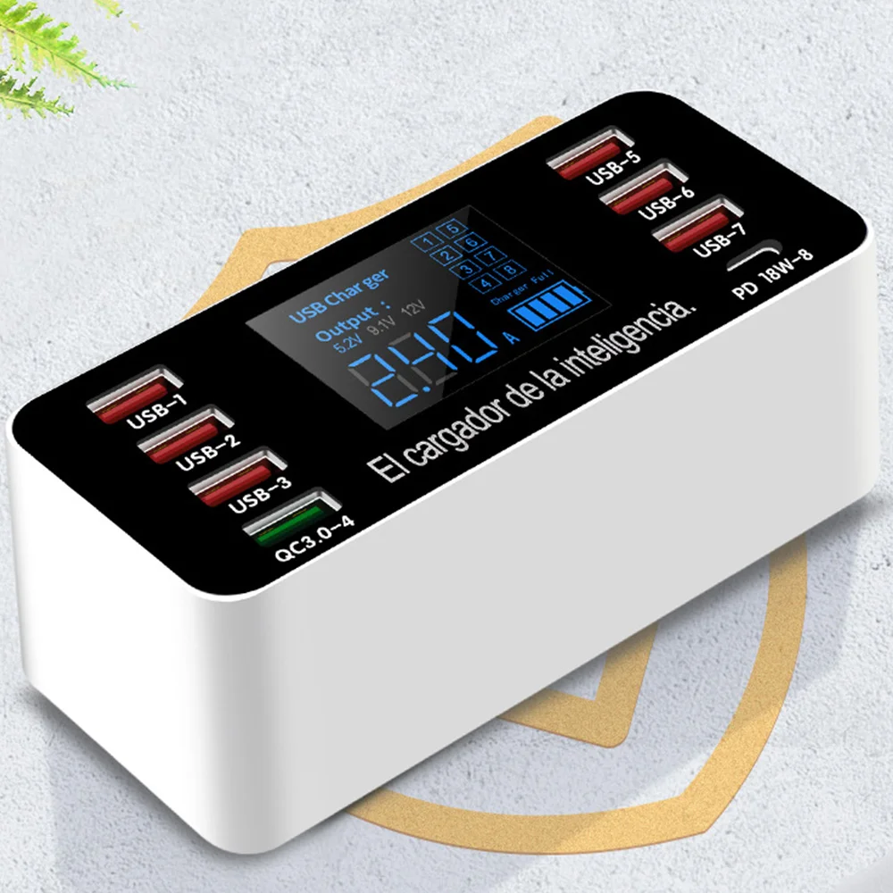 SAMTIAN 8 Ports USB Charger Stand 18W Phone Fast Charger Digital Display Multi Function Charger Station for All Smartphone
SAMTIAN 8 Ports USB Charger Stand 18W Phone Fast Charger Digital Display Multi Function Charger Station for All Smartphone