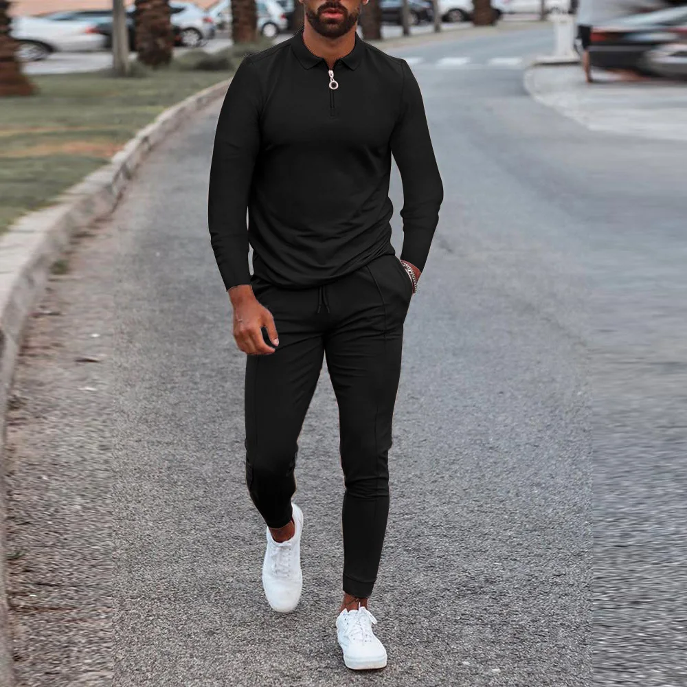 Fashion Solid Mens Clothes 2021 Summer 2 Piece Set Men Turn-down Collar Zipper Tops And Drawstring Pants Outfit Casual Long suit
Fashion Solid Mens Clothes 2021 Summer 2 Piece Set Men Turn-down Collar Zipper Tops And Drawstring Pants Outfit Casual Long suit