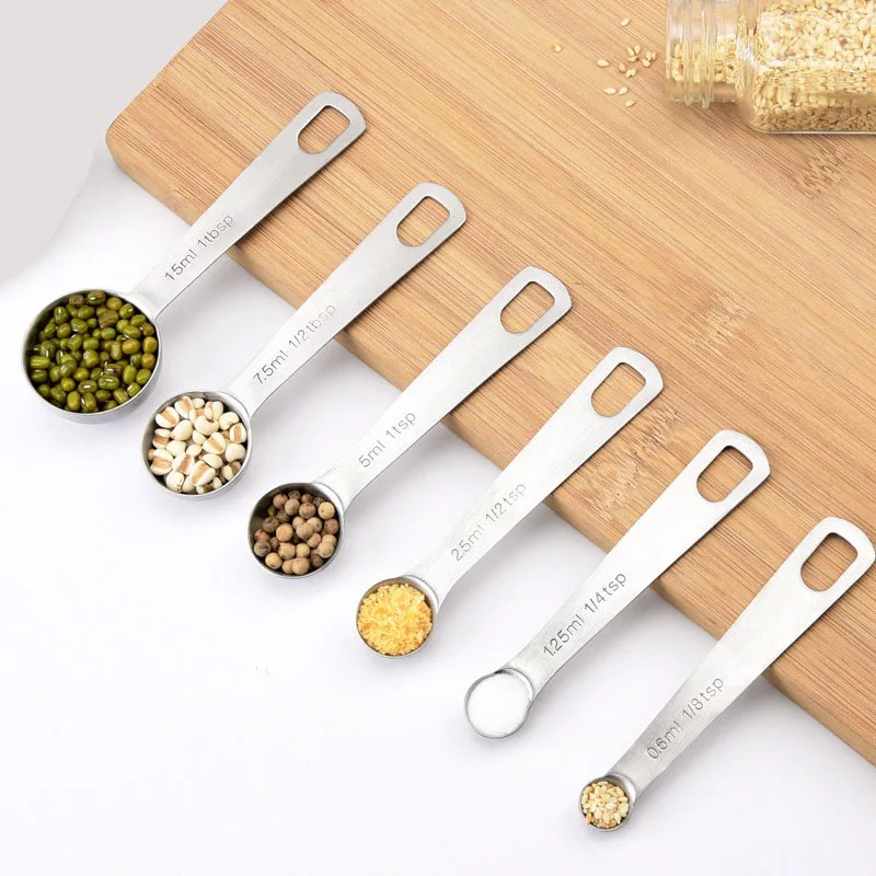Multipurpose Food-grade Stainless Steel Measuring Spoon Coffee Powder Spice Measure Scoop 6pcs/set Kitchen Baking Tools JJA008
Multipurpose Food-grade Stainless Steel Measuring Spoon Coffee Powder Spice Measure Scoop 6pcs/set Kitchen Baking Tools JJA008