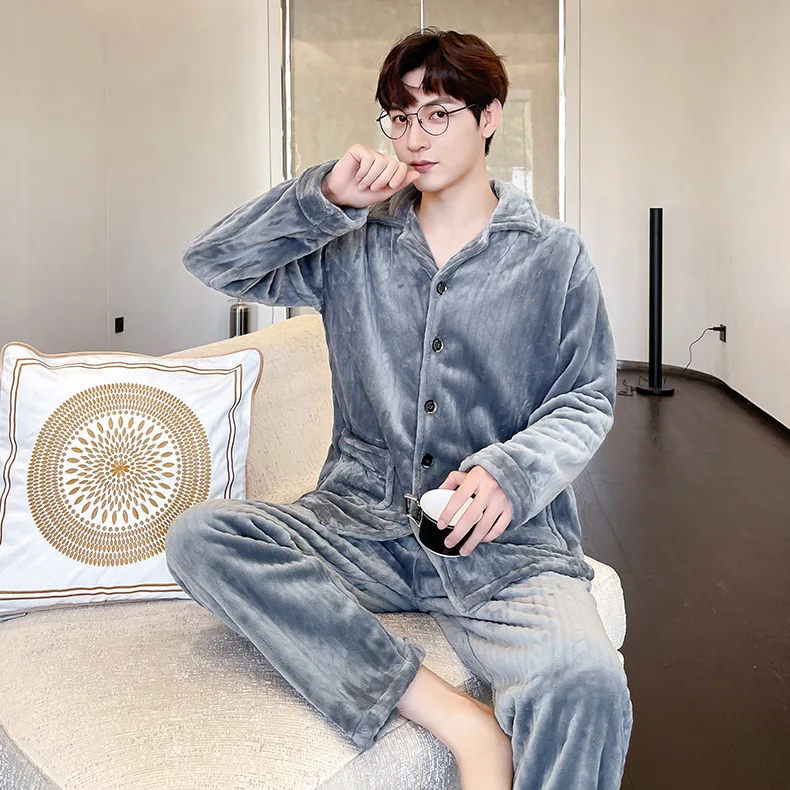 Winter New 2 Pieces Pajamas Set Flannel Men Sleepwear Casual Nightwear Lounge Wear Coral Fleece Pyjamas Home Clothes Pijamas
Winter New 2 Pieces Pajamas Set Flannel Men Sleepwear Casual Nightwear Lounge Wear Coral Fleece Pyjamas Home Clothes Pijamas
