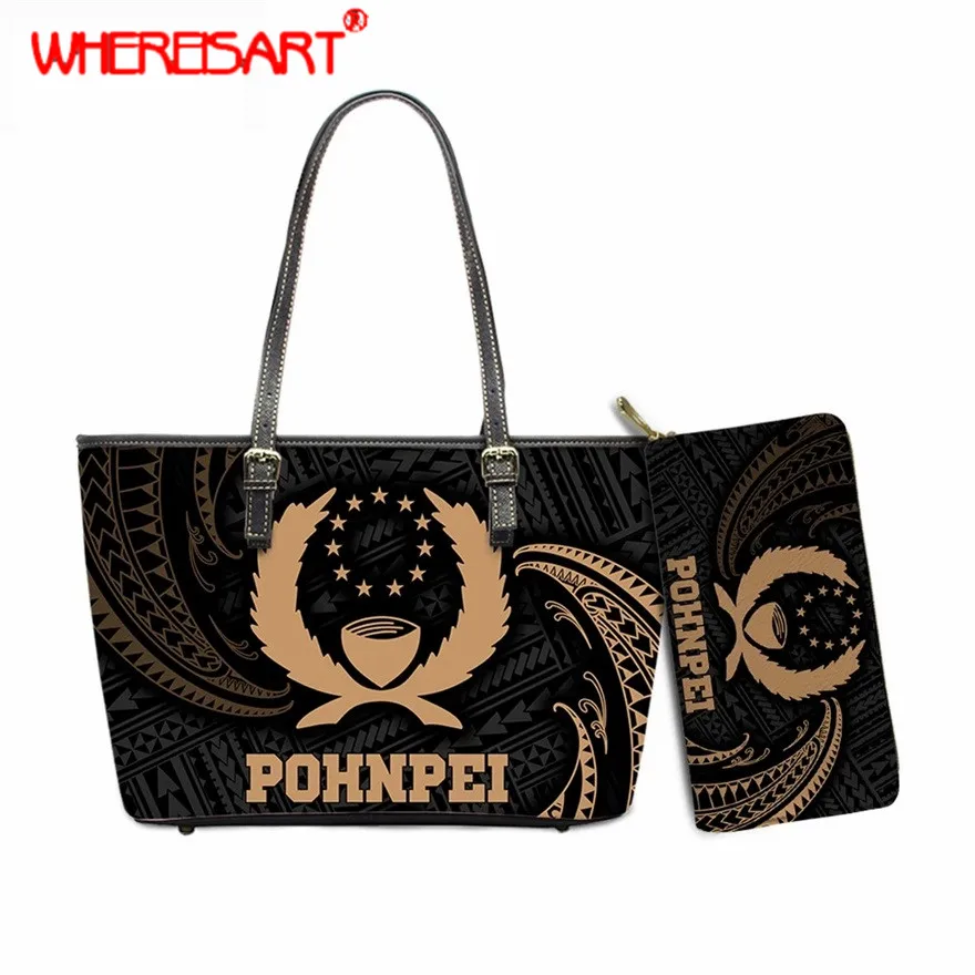 WHEREISART Women Luxury PU Leather Handbag New Fashion Pohnpei Hawaii Polynesian Tribal Pattern Shoulder Tote Bag Female Bolsa
WHEREISART Women Luxury PU Leather Handbag New Fashion Pohnpei Hawaii Polynesian Tribal Pattern Shoulder Tote Bag Female Bolsa