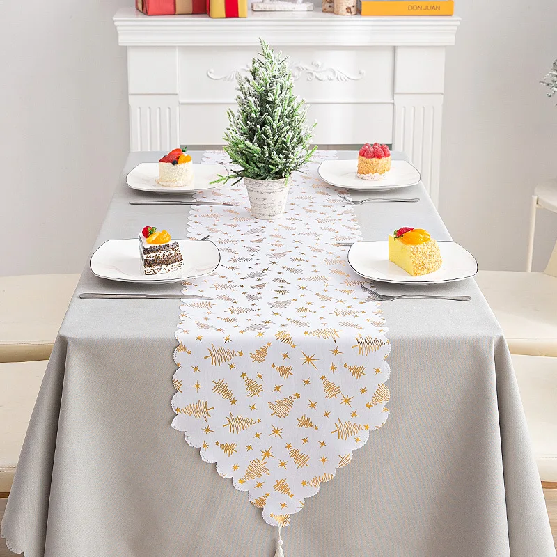 Bronzing Gold White Table Runner Christmas Cloth Table Runners Modern Luxury Decorations Xmas New Year 2021 Tablecloth 33x180cm
Bronzing Gold White Table Runner Christmas Cloth Table Runners Modern Luxury Decorations Xmas New Year 2021 Tablecloth 33x180cm
