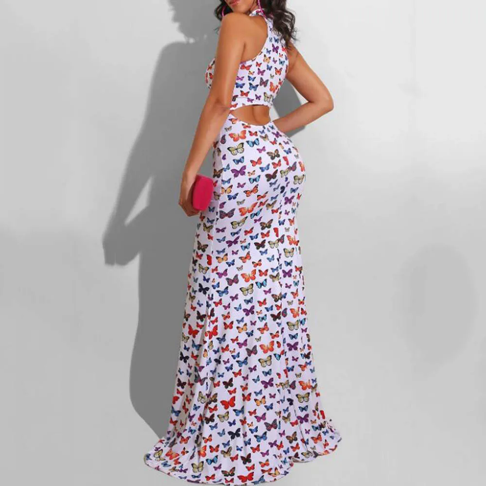 Women Dress 2021 Summer Butterfly Print Sleeveless High-neck Slim Long Mopping The Floor Casual Bag Hip Dress Evening Dress
Women Dress 2021 Summer Butterfly Print Sleeveless High-neck Slim Long Mopping The Floor Casual Bag Hip Dress Evening Dress