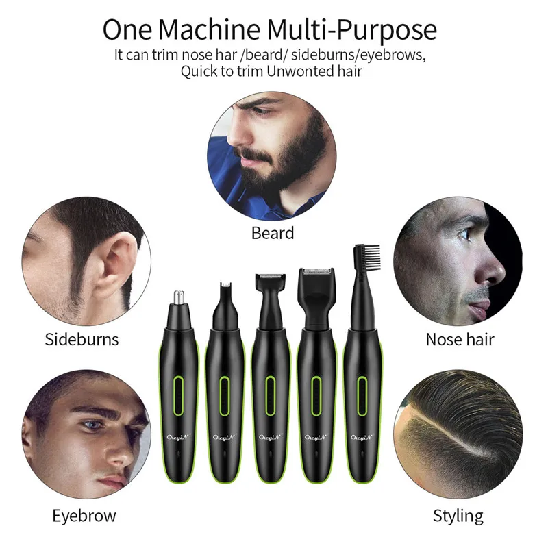5 in 1 Nose Ear Hair Trimmer For Men Clipper Ear Face Eyebrow Nose Hair Removal Trimer Eyebrow Shaver Haircut Groomer Device
5 in 1 Nose Ear Hair Trimmer For Men Clipper Ear Face Eyebrow Nose Hair Removal Trimer Eyebrow Shaver Haircut Groomer Device