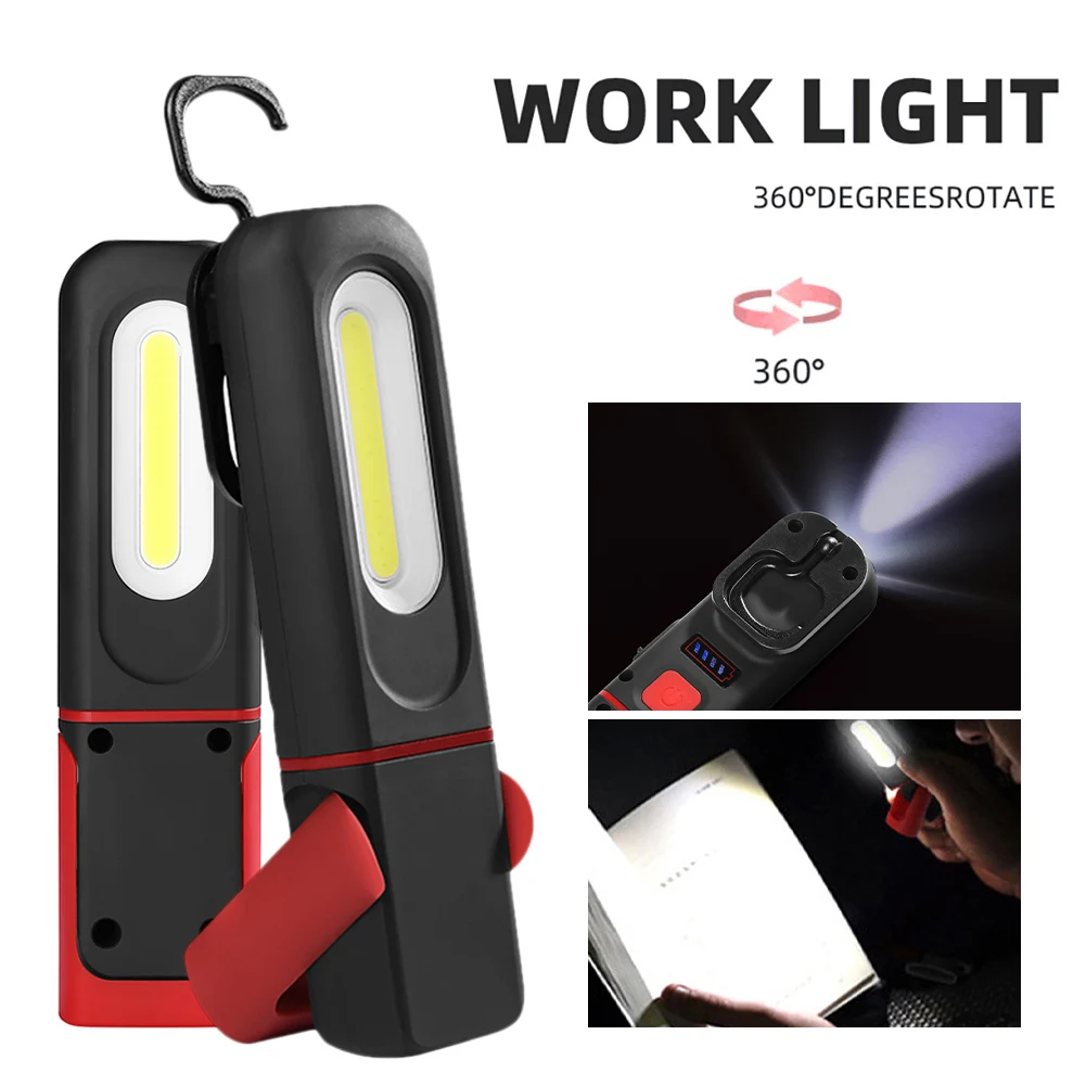 LED Work Light Rechargeable COB Car Repair Flashlight Magnetic 360 Degree Rotating Car Repair Maintenance Light Camping Torch
LED Work Light Rechargeable COB Car Repair Flashlight Magnetic 360 Degree Rotating Car Repair Maintenance Light Camping Torch